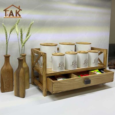 استند چوبی کشو دار مینیمال