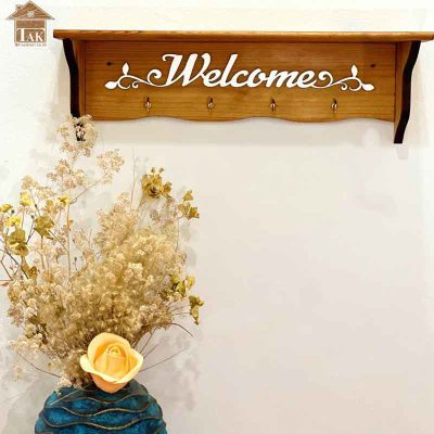 جا-کلیدی-طاقچه-دار-چوبی-طرح-Welcome